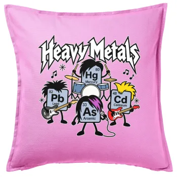 Heavy metals chemical — Μαξιλάρι καναπέ ΡΟΖ 100% βαμβάκι, περιέχεται το γέμισμα (50x50cm)