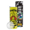Neon Yellow Travel Tumbler θερμό, μεταλλικό καλαμάκι(Ανωξείδωτο 304 Food grade, BPA free, 600ml)