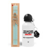 Easter Set, metallic aluminum water bottle (500ml) & scented flat candle (30cm) (TURQUOISE)