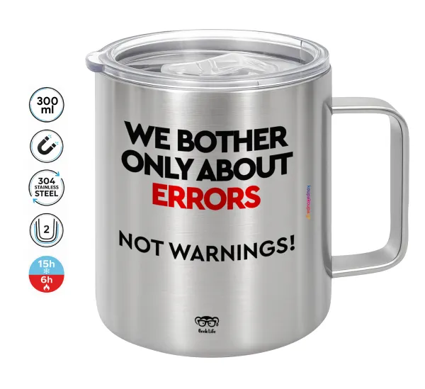 We bother only about errors — Double-walled stainless steel mug 300ml with temperature-retaining lid