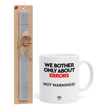 We bother only about errors, not warnings, Easter Set, Ceramic Cup (330ml) & Easter aromatic flat candle (30cm) (GRAY)