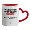 Mug heart red handle, ceramic, 330ml