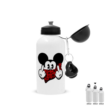 Mickey the fingers, Metal water bottle, White, aluminum 500ml