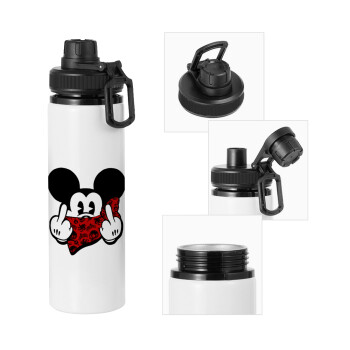 Mickey the fingers, Metal water bottle with safety cap, aluminum 850ml