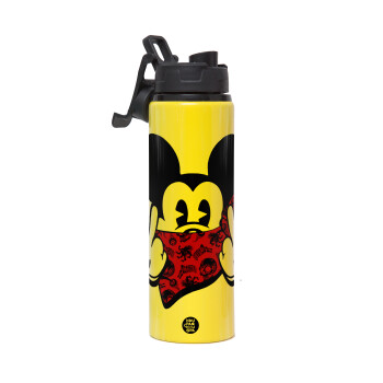 Mickey the fingers, Μεταλλικό παγούρι νερού με καπάκι ασφαλείας, αλουμινίου 850ml