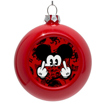 Mickey the fingers, Red Christmas tree ornament bauble 8cm