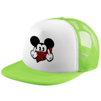 Mickey the fingers, Καπέλο Soft Trucker με Δίχτυ Πράσινο/Λευκό