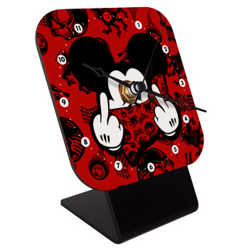 Mickey the fingers, Quartz Wooden table clock with hands (10cm)