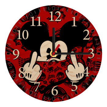 Mickey the fingers, Ρολόι τοίχου ξύλινο plywood (20cm)
