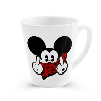 Mickey the fingers, Κούπα κωνική Latte Λευκή, κεραμική, 300ml