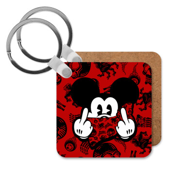 Mickey the fingers, Μπρελόκ Ξύλινο τετράγωνο MDF