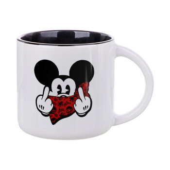 Mickey the fingers, Κούπα κεραμική 400ml Λευκή/Μαύρη