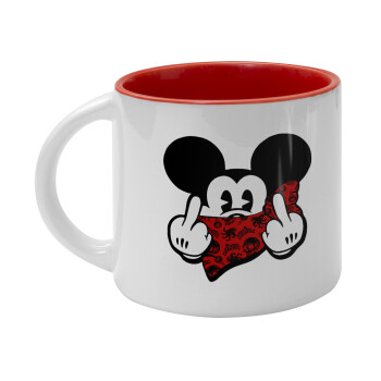 Mickey the fingers, Κούπα κεραμική 400ml Λευκή/Κόκκινη