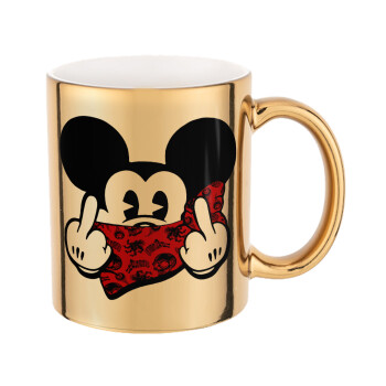 Mickey the fingers, Mug ceramic, gold mirror, 330ml