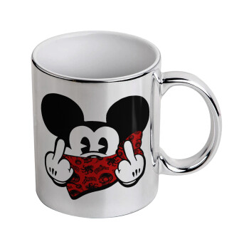 Mickey the fingers, Mug ceramic, silver mirror, 330ml