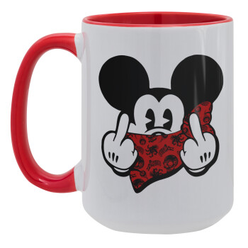 Mickey the fingers, Κούπα Mega 15oz, κεραμική Κόκκινη, 450ml