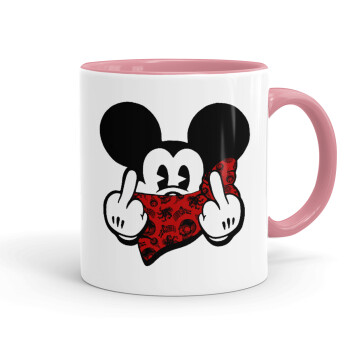 Mickey the fingers, Mug colored pink, ceramic, 330ml