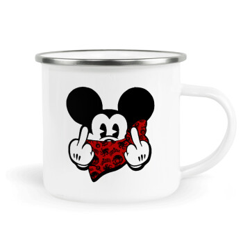 Mickey the fingers, Metallic enamel cup white 360ml