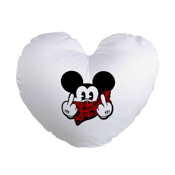 Mickey the fingers, Μαξιλάρι καναπέ καρδιά 40x40cm περιέχεται το  γέμισμα