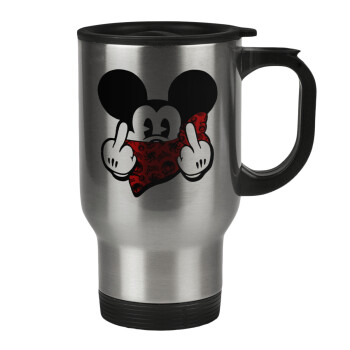 Mickey the fingers, Stainless steel travel mug with lid, double wall 450ml