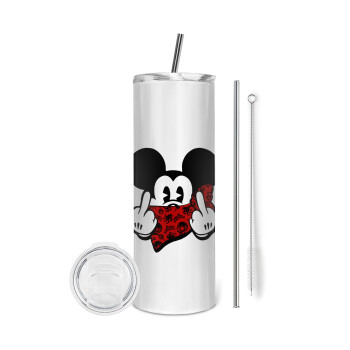 Mickey the fingers, Eco friendly stainless steel tumbler 600ml, with metal straw & cleaning brush