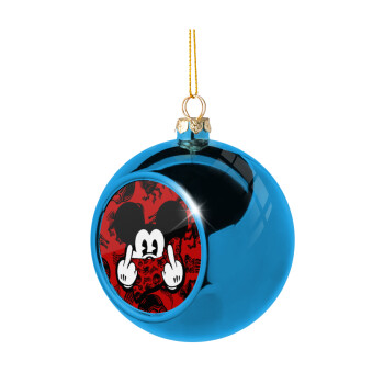 Mickey the fingers, Blue Christmas tree ball ornament 8cm