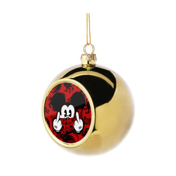 Mickey the fingers, Golden Christmas tree ball ornament 8cm