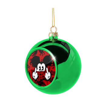 Mickey the fingers, Χριστουγεννιάτικη μπάλα δένδρου Πράσινη 8cm