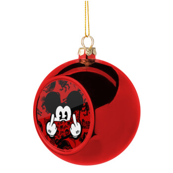 Mickey the fingers, Χριστουγεννιάτικη μπάλα δένδρου Κόκκινη 8cm