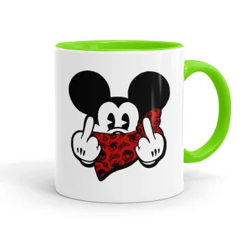 Mickey the fingers, Κούπα χρωματιστή βεραμάν, κεραμική, 330ml