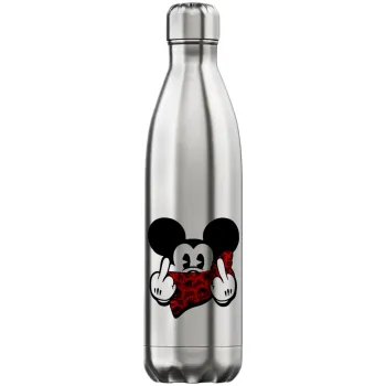 Mickey the fingers, Μεταλλικό παγούρι θερμός Inox (Stainless steel), διπλού τοιχώματος, 750ml