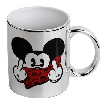 Mickey the fingers, Κούπα κεραμική, ασημένια καθρέπτης, 330ml