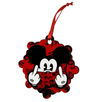 Mickey the fingers, Στολίδι Χριστουγεννιάτικο στολίδι snowflake ξύλινο 7.5cm