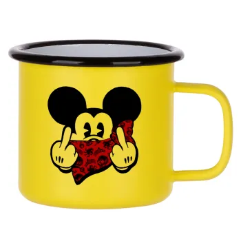 Mickey the fingers, Κούπα Μεταλλική εμαγιέ ΜΑΤ Κίτρινη 360ml