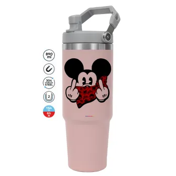 Mickey the fingers, Pink color, 890ml (30oz) stainless Steel Tumbler with Handle