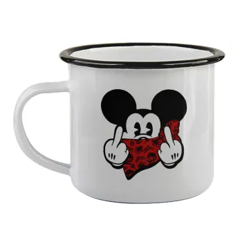 Mickey the fingers, Κούπα εμαγιέ με μαύρο χείλος 360ml