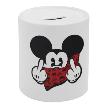 Mickey the fingers, Κουμπαράς πορσελάνης με τάπα