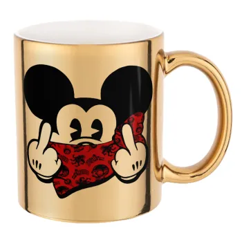Mickey the fingers, Κούπα κεραμική, χρυσή καθρέπτης, 330ml