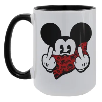 Mickey the fingers, Κούπα Mega 15oz, κεραμική Μαύρη, 450ml