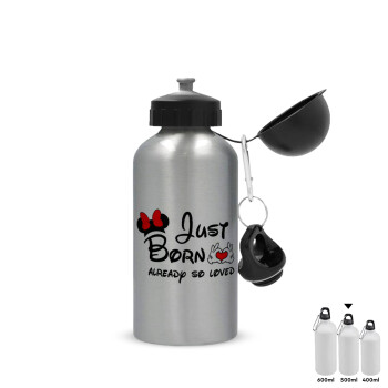 Just born already so loved, Metallic water jug, Silver, aluminum 500ml