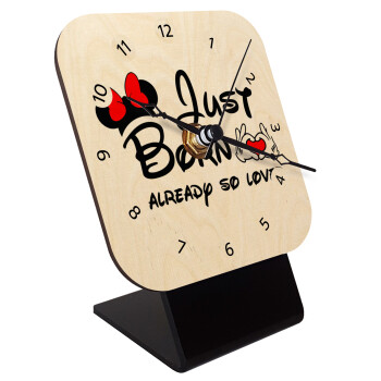 Just born already so loved, Quartz Table clock in natural wood (10cm)