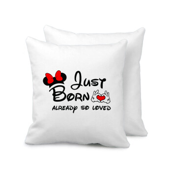 Just born already so loved, Sofa cushion 40x40cm includes filling