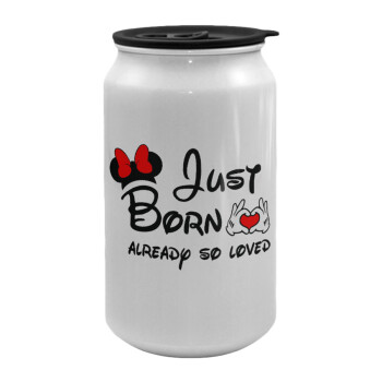 Just born already so loved, Κούπα ταξιδιού μεταλλική με καπάκι (tin-can) 500ml