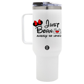 Just born already so loved, Mega Stainless steel Tumbler with lid, double wall 1,2L
