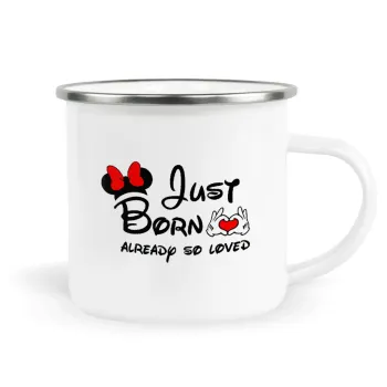 Just born already so loved, Metallic enamel cup white 360ml