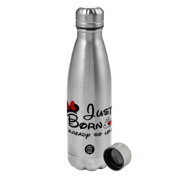 Just born already so loved, Metallic water bottle, stainless steel, 750ml