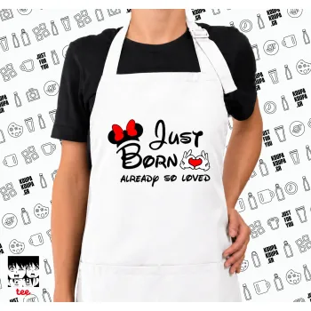 Just born already so loved, Ποδιά μακριά Σεφ ολόσωμη με τσέπες white (ΕΝΗΛΙΚΩΝ)