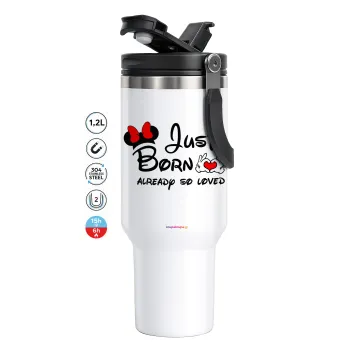 Just born already so loved, Mega Stainless steel Tumbler with lid, double wall 1,2L