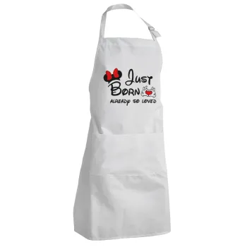 Just born already so loved, Adult Chef Apron (with sliders and 2 pockets)