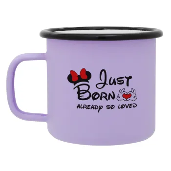 Just born already so loved, Κούπα Μεταλλική εμαγιέ ΜΑΤ Light Pastel Purple 360ml